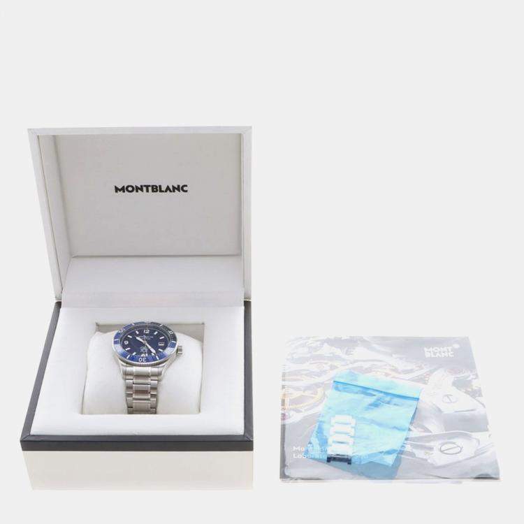 Pre Owned Montblanc 1858 Iced Sea 129369 Automatic Stainless Steel Men's Wristwatch 42 mm