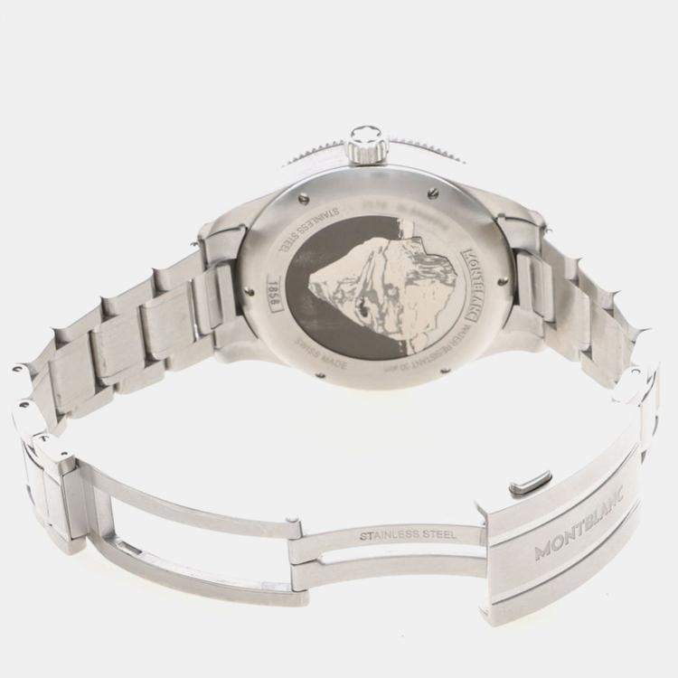 Pre Owned Montblanc 1858 Iced Sea 129369 Automatic Stainless Steel Men's Wristwatch 42 mm