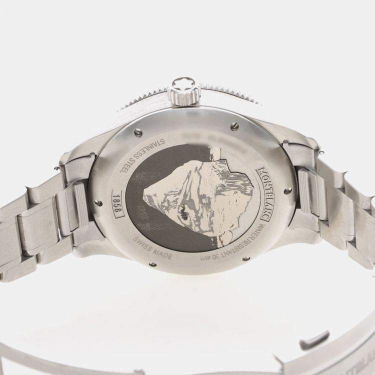 Pre Owned Montblanc 1858 Iced Sea 129369 Automatic Stainless Steel Men's Wristwatch 42 mm