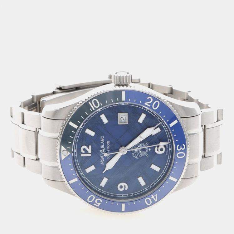 Pre Owned Montblanc 1858 Iced Sea 129369 Automatic Stainless Steel Men's Wristwatch 42 mm