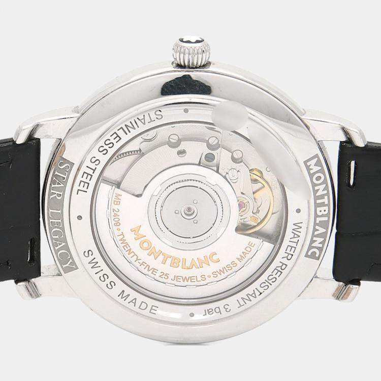 Pre Owned Montblanc Star Legacy Automatic Stainless Steel Men's Wristwatch 39 mm