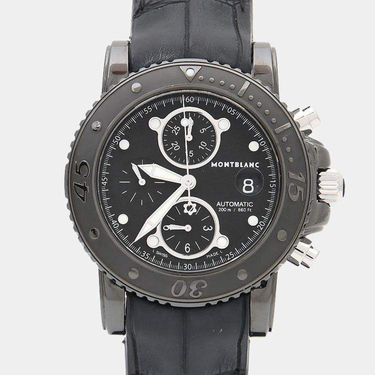 Pre Owned Montblanc Sport Chronograph Automatic Stainless Steel Men's Wristwatch 44 mm