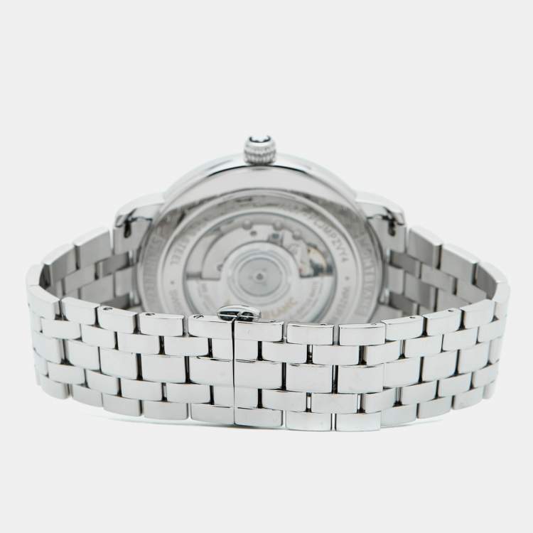 Pre Owned Montblanc Star Legacy Moonphase M129631 Blue Dial Stainless Steel Men's Wristwatch 42 mm