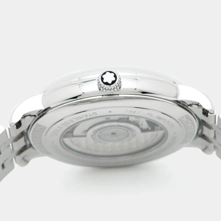 Pre Owned Montblanc Star Legacy Moonphase M129631 Blue Dial Stainless Steel Men's Wristwatch 42 mm