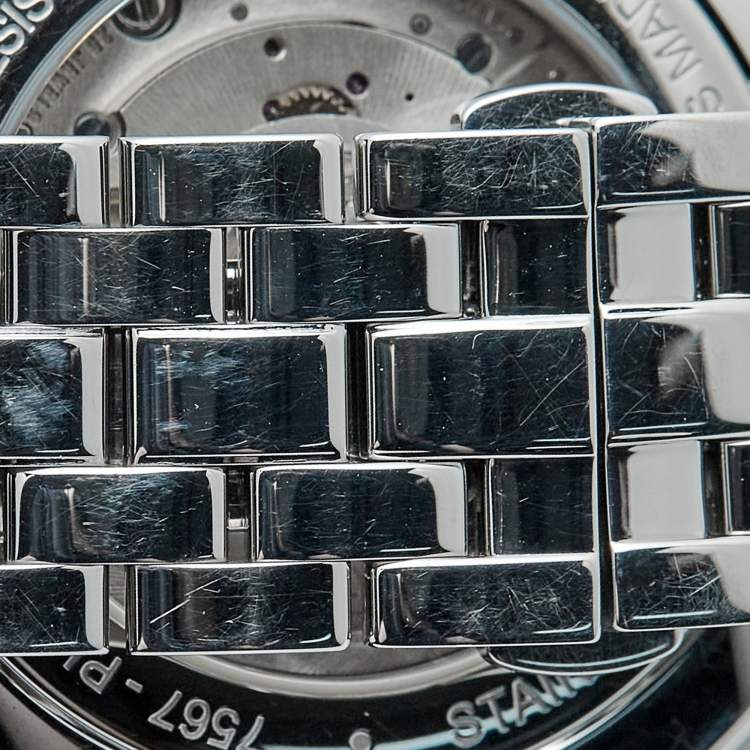 Pre Owned Montblanc Star Legacy Moonphase M129631 Blue Dial Stainless Steel Men's Wristwatch 42 mm