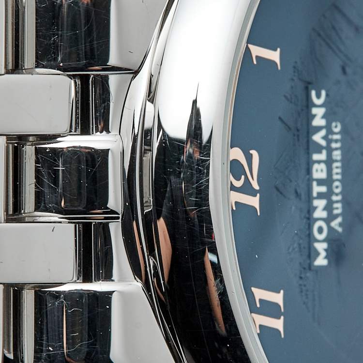 Pre Owned Montblanc Star Legacy Moonphase M129631 Blue Dial Stainless Steel Men's Wristwatch 42 mm