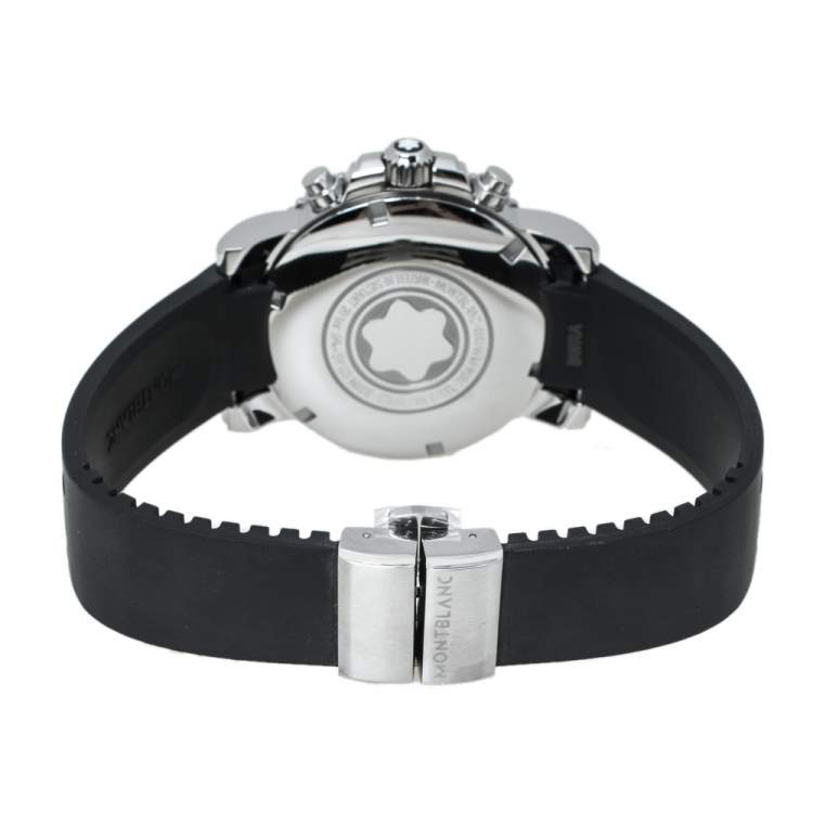 Pre Owned  Montblanc Black Stainless Steel Rubber Sport Chronograph 7034 Men's Wristwatch 41.50 mm