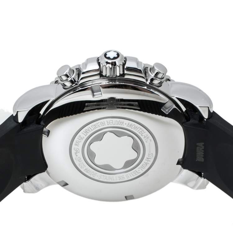 Pre Owned  Montblanc Black Stainless Steel Rubber Sport Chronograph 7034 Men's Wristwatch 41.50 mm