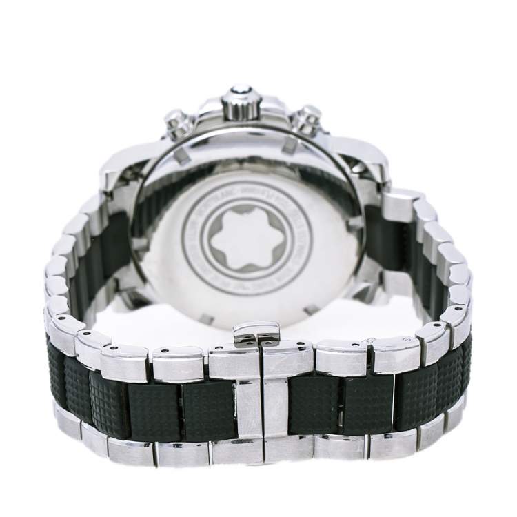 Pre Owned Montblanc Black Stainless Steel Sport XXL 102359 Automatic Chronograph Men’s Wristwatch 41.50 mm