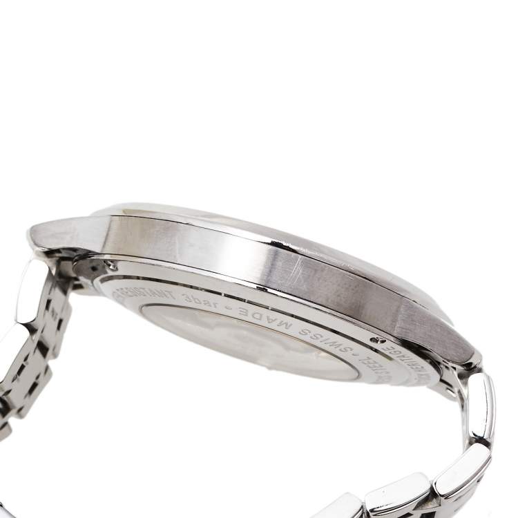Pre Owned Montblanc Silver Stainless Steel Heritage Meisterstuck 7325 Men's Wristwatch 40 mm