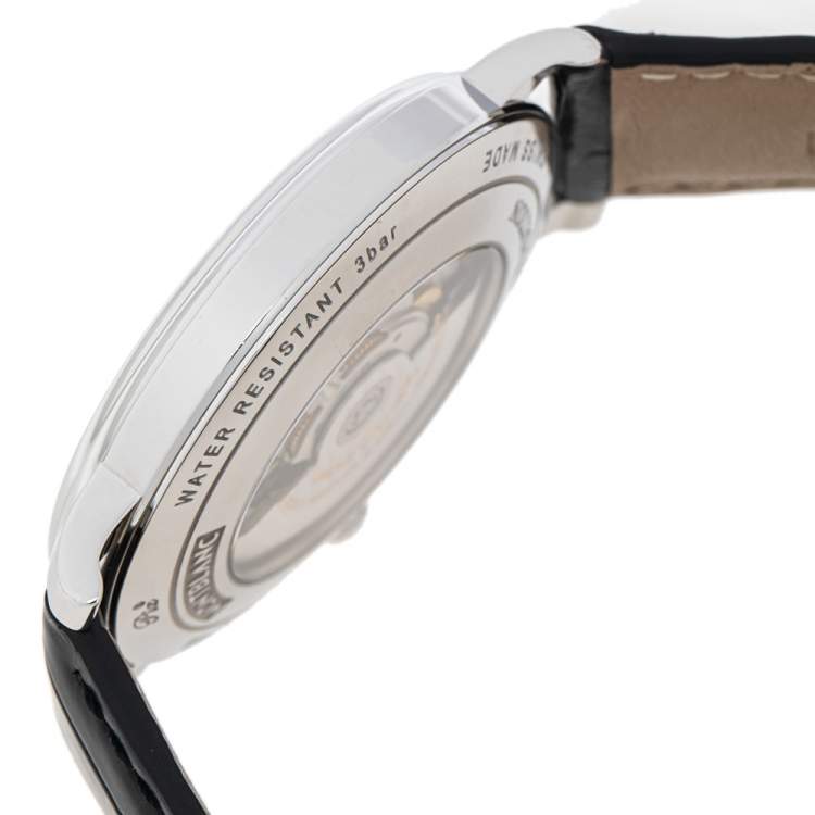 Pre Owned Montblanc White Stainless Steel Tradition 7334 Men's Wristwatch 40 mm