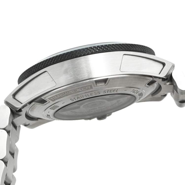 Pre Owned Montblanc Silver Stainless Steel Ceramic Timewalker Chronograph 116099 Men's Wristwatch 43 mm