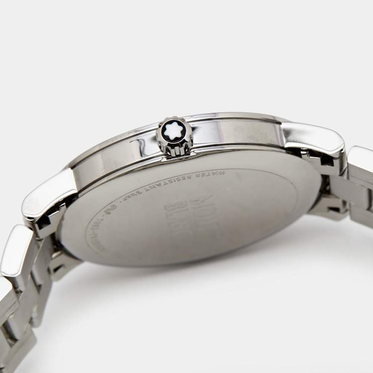 Pre Owned Montblanc Black Stainless Steel Summit 38284 Men's Wristwatch 38 mm