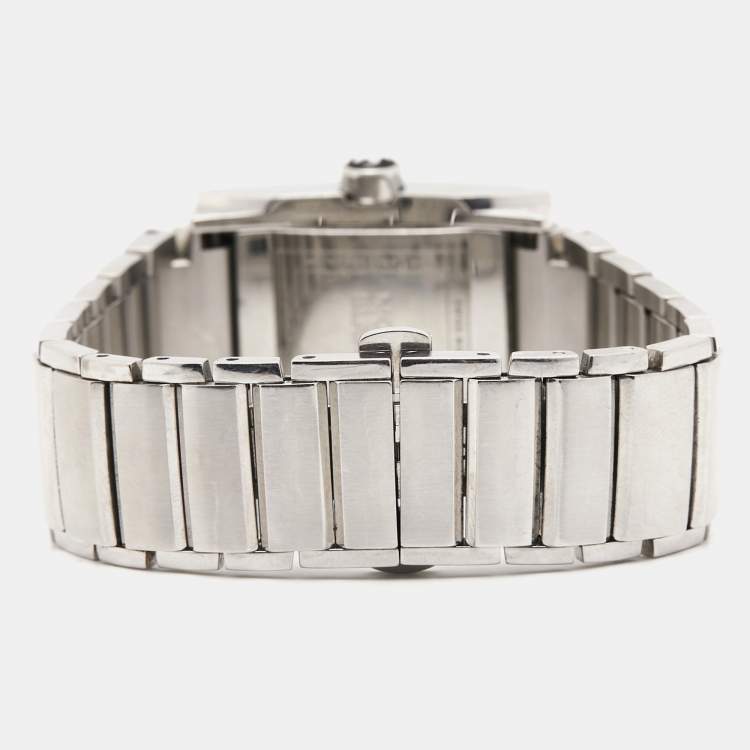 Pre Owned Montblanc Silver Steel Steel Profile 7048 Unisex Wristwatch 29 mm