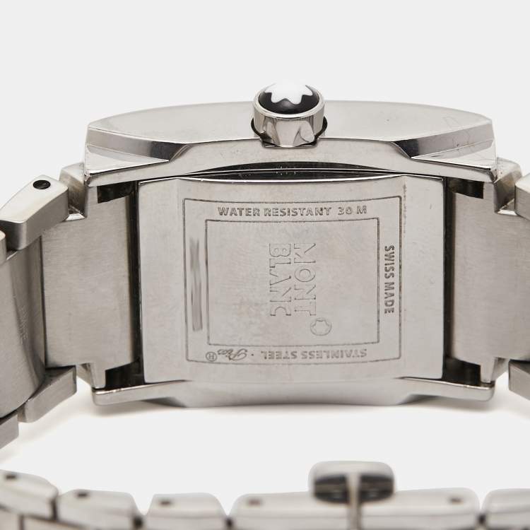 Pre Owned Montblanc Silver Steel Steel Profile 7048 Unisex Wristwatch 29 mm