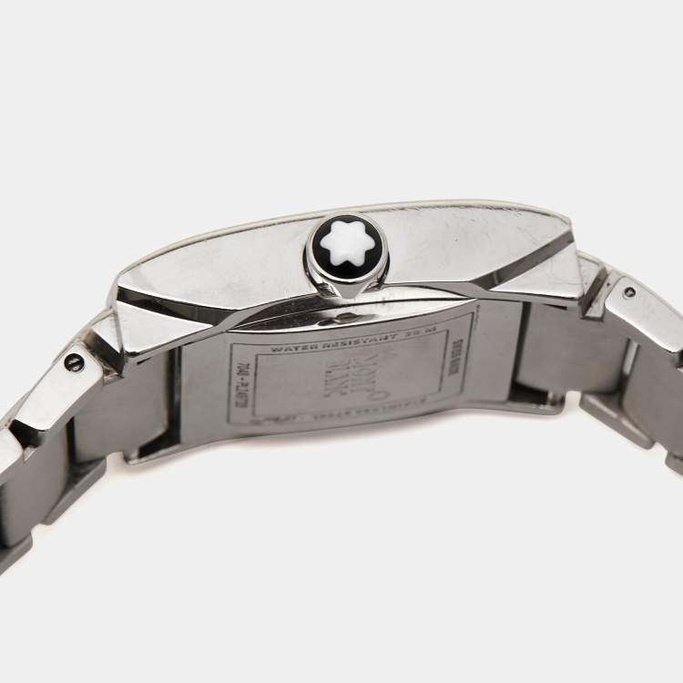 Pre Owned Montblanc Silver Steel Steel Profile 7048 Unisex Wristwatch 29 mm