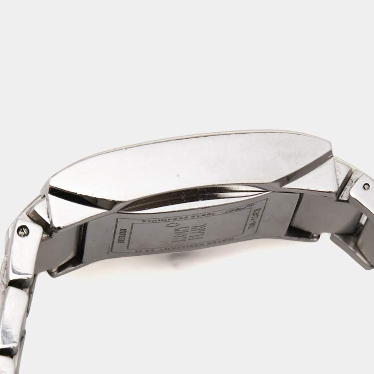 Pre Owned Montblanc Silver Steel Steel Profile 7048 Unisex Wristwatch 29 mm