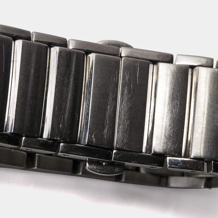 Pre Owned Montblanc Silver Steel Steel Profile 7048 Unisex Wristwatch 29 mm