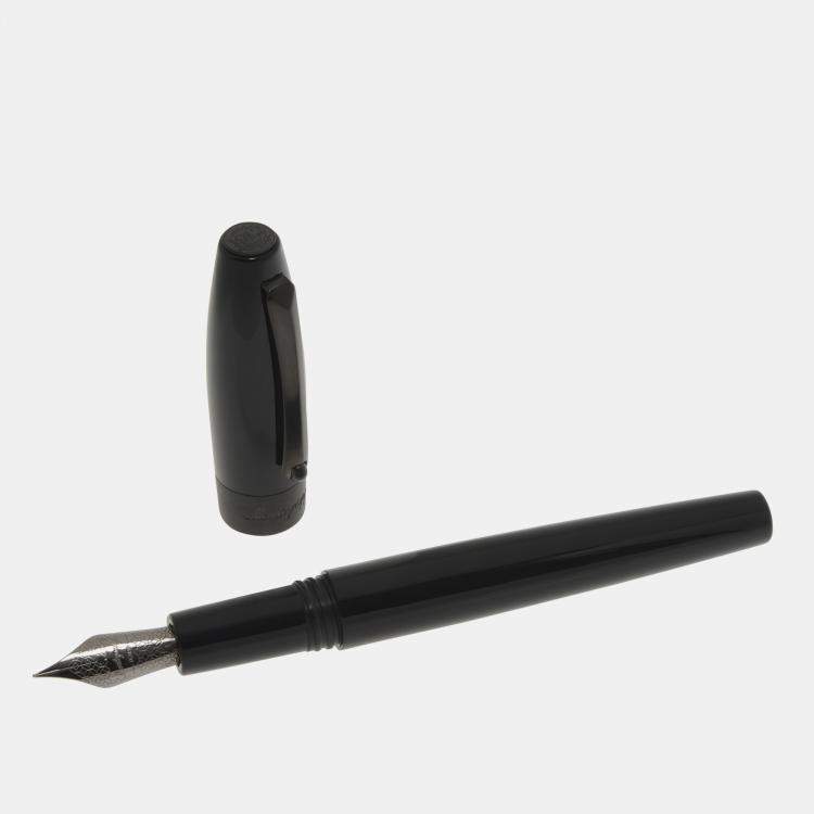 Pre Owned Montegrappa Fortuna Black with Black Trim Fountain Pen (F)