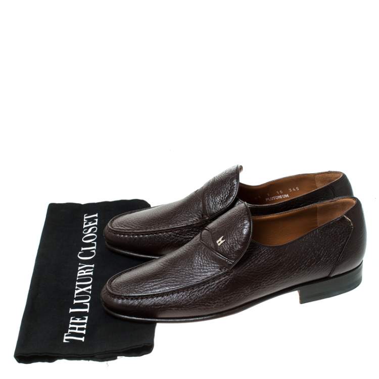 Pre Owned Moreschi Brown Leather Slip On Loafers Size 41