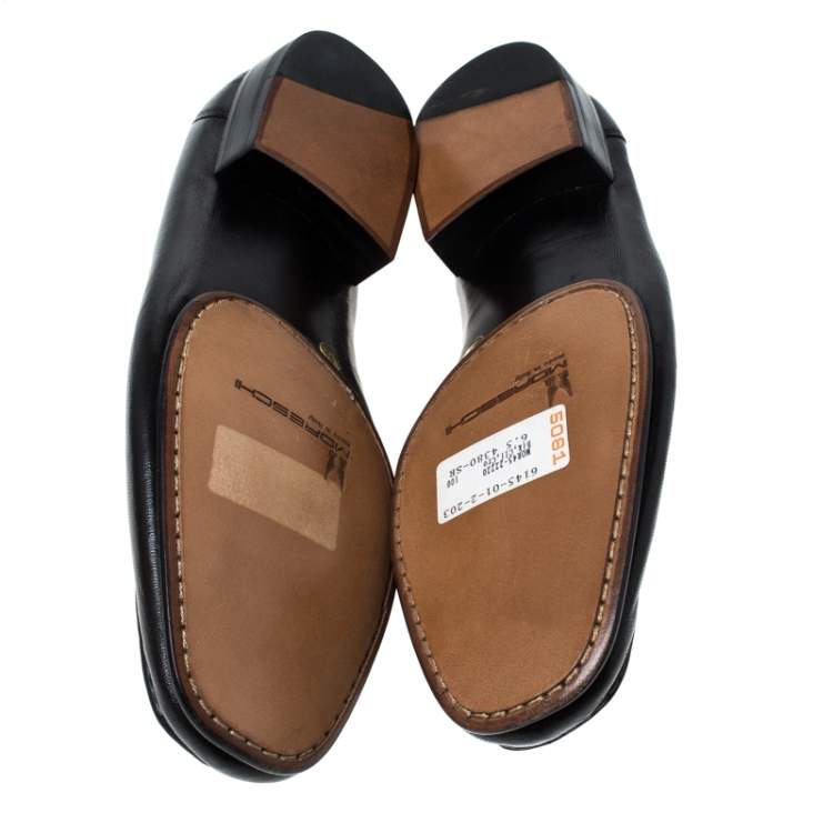 Pre Owned Moreschi Black Croc Leather Loafers Size 40.5