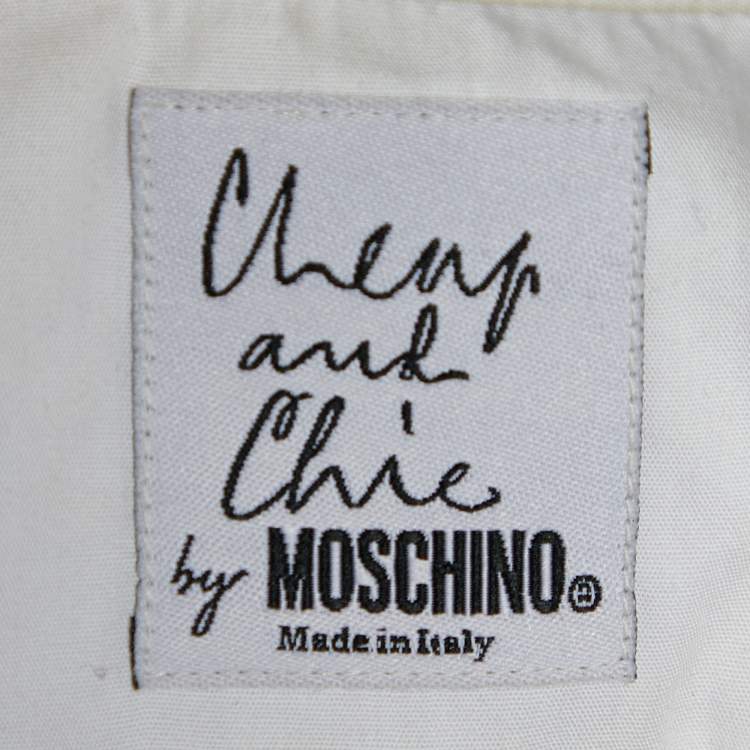 Pre Owned Moschino Cheap and Chic White Cotton Half Placket Dress Shirt XL