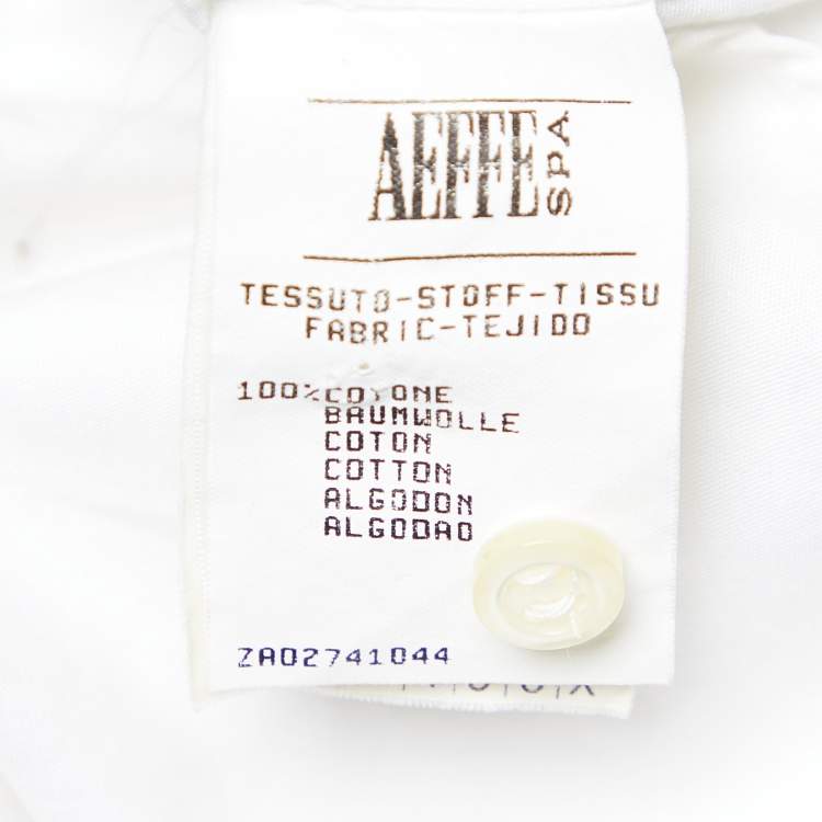 Pre Owned Moschino Cheap and Chic White Cotton Half Placket Dress Shirt XL