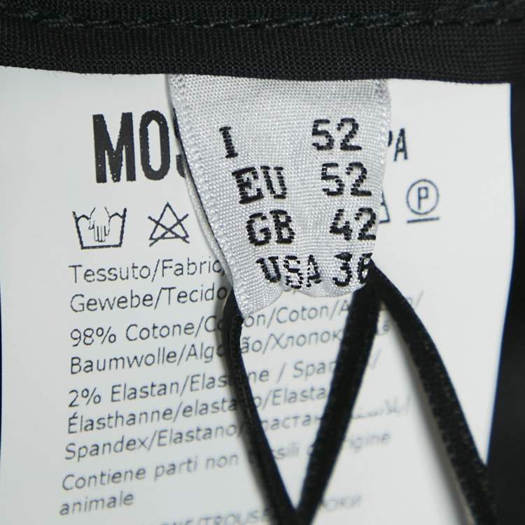 Pre Owned Moschino Couture Black Foil Logo Print Cotton Shorts XL