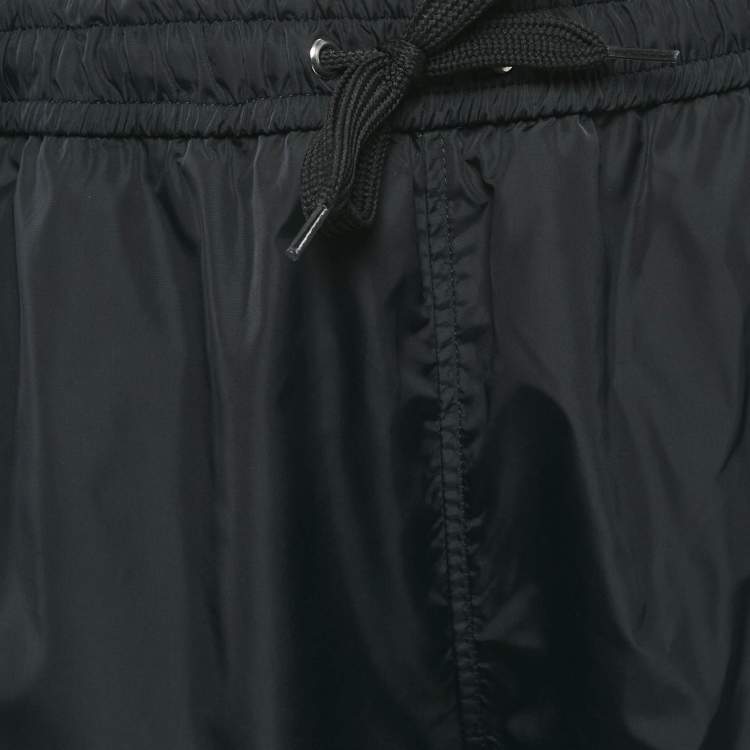 Pre Owned Moschino Couture Black Foil Logo Print Cotton Shorts XL