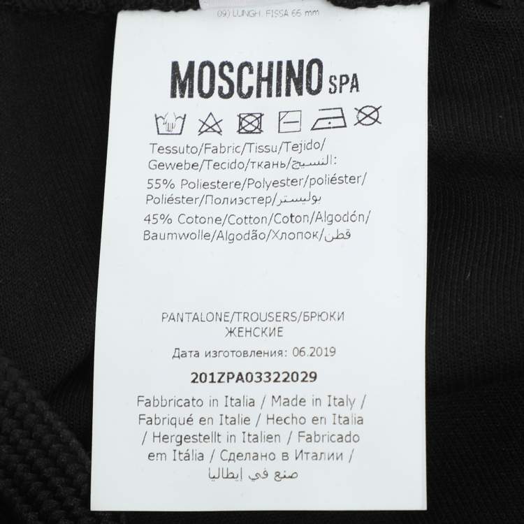 Pre Owned Moschino Black Jersey Logo Print Shorts M