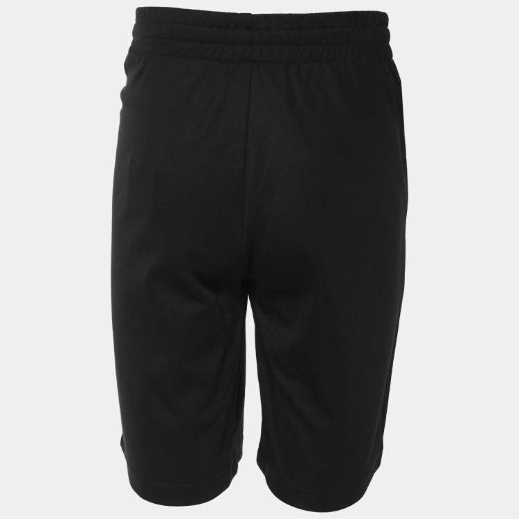Pre Owned Moschino Black Jersey Logo Print Shorts M