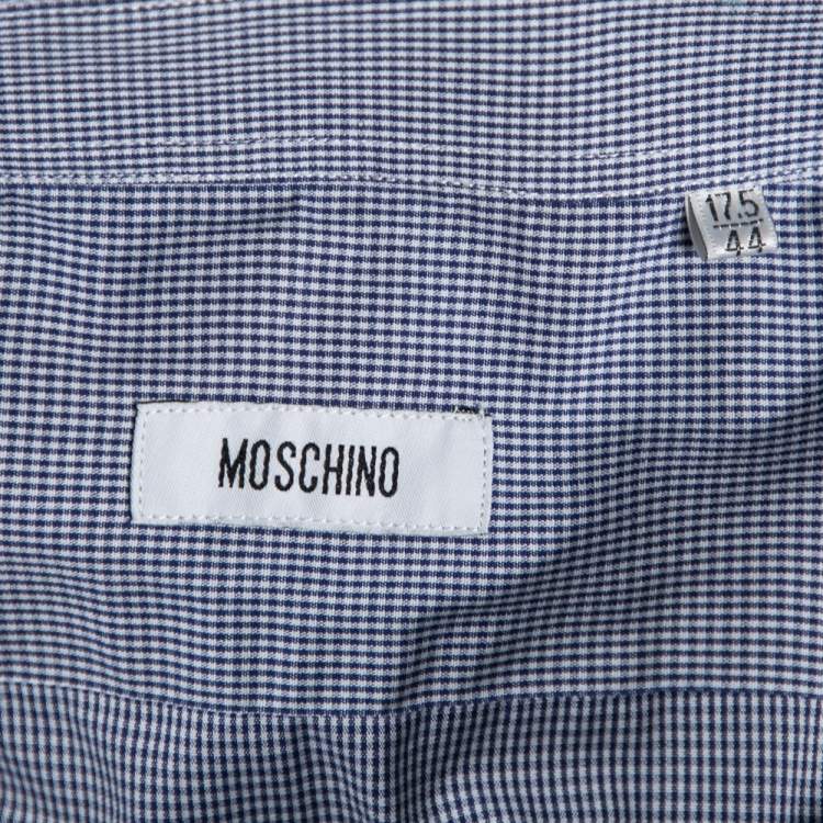 Pre Owned Moschino Blue Striped Cotton Button Front Shirt 3XL
