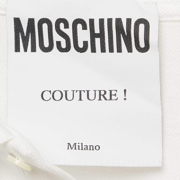 Pre Owned Moschino Couture White Cotton Pique Polo T-Shirt XL