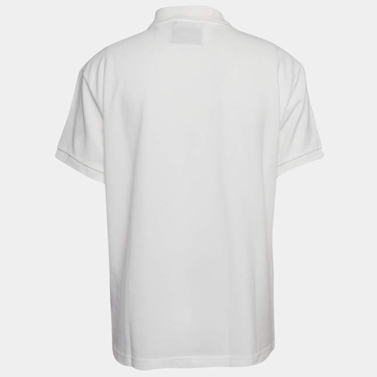 Pre Owned Moschino Couture White Cotton Pique Polo T-Shirt XL