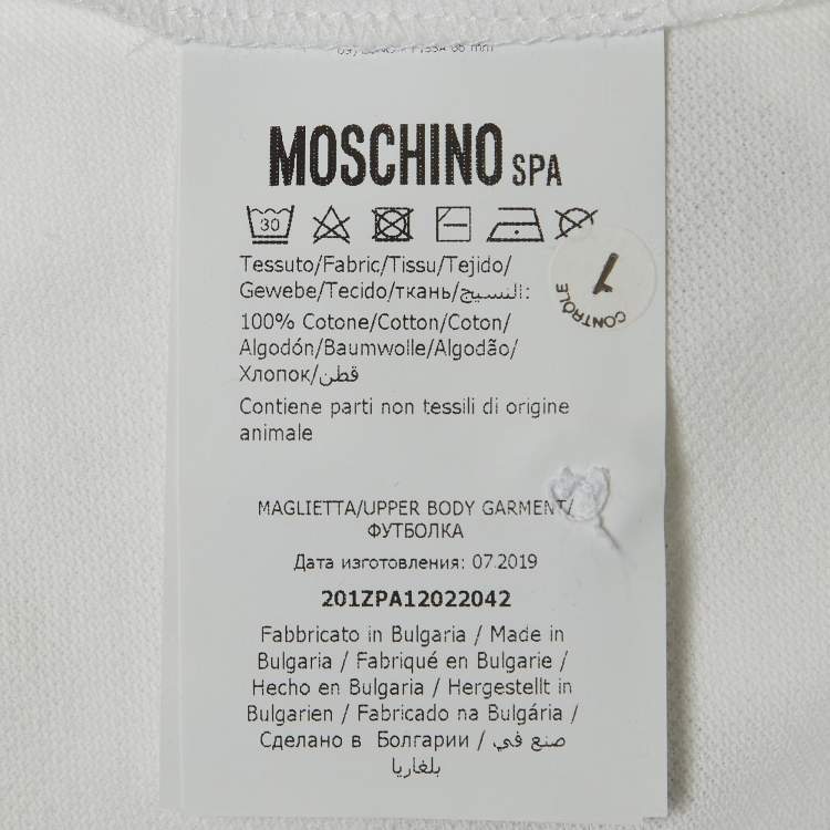Pre Owned Moschino Couture White Cotton Pique Polo T-Shirt XL