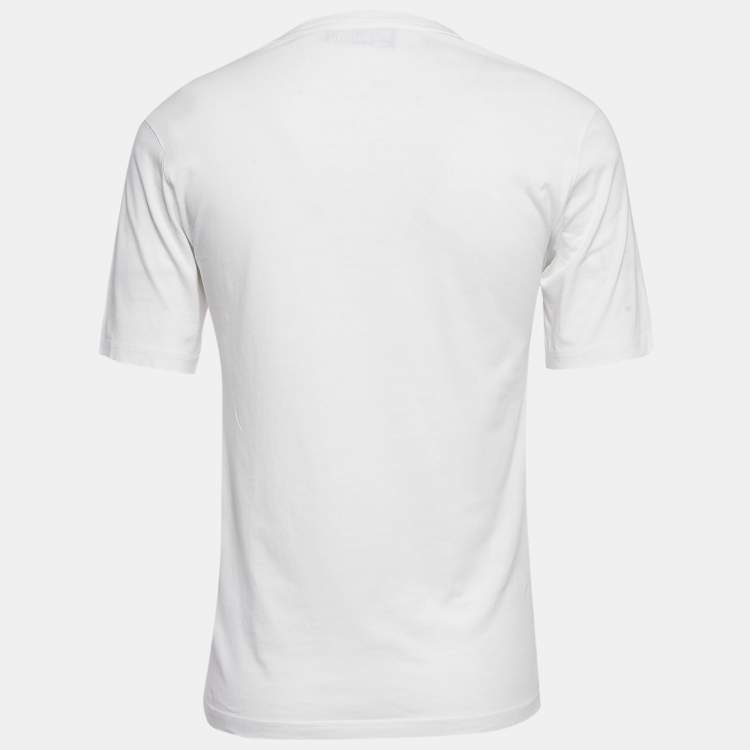 Pre Owned Moschino Couture White Cotton Robotic Teddy Print T-Shirt XS