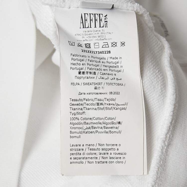 Pre Owned Moschino Couture White Logo Embroidered Sweatshirt XXL