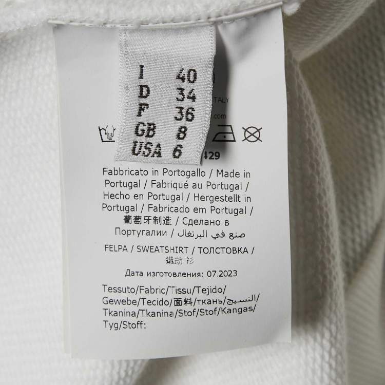 Pre Owned Moschino Couture 40 White Loud Luxury Print Cotton Sweatshirt M