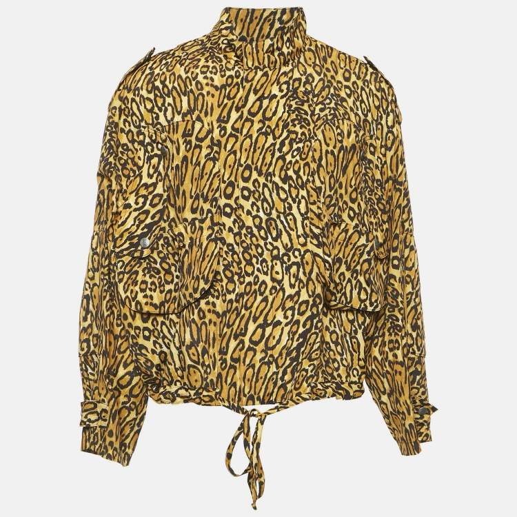 Pre Owned Moschino Couture Brown Leopard Print Oversized Shirt L