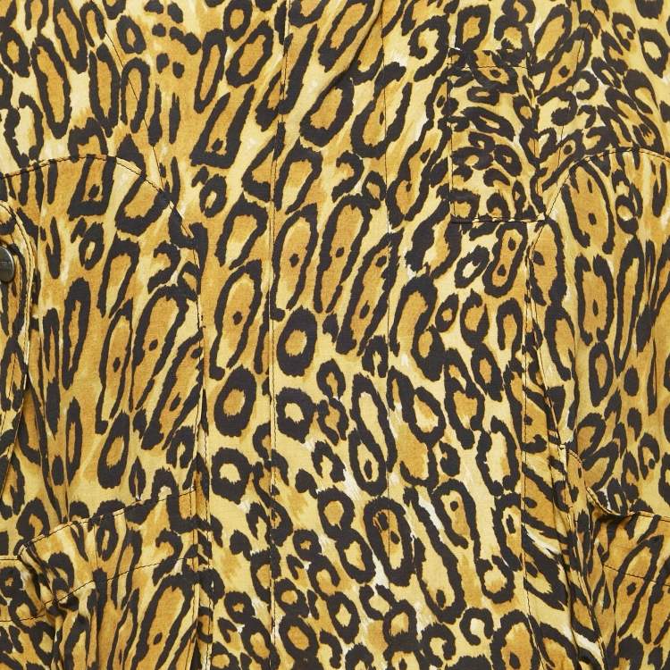 Pre Owned Moschino Couture Brown Leopard Print Oversized Shirt L