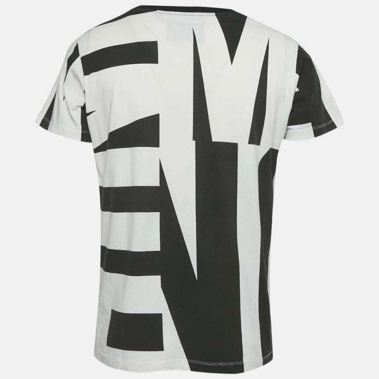 Pre Owned Moschino Couture Black / White All Over Logo Print Cotton T-Shirt M