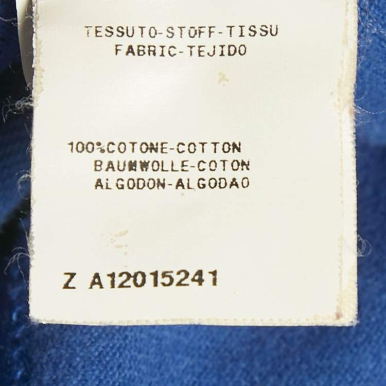 Pre Owned Moschino Couture Blue Cotton Pique Long Sleeve Polo T-Shirt XL