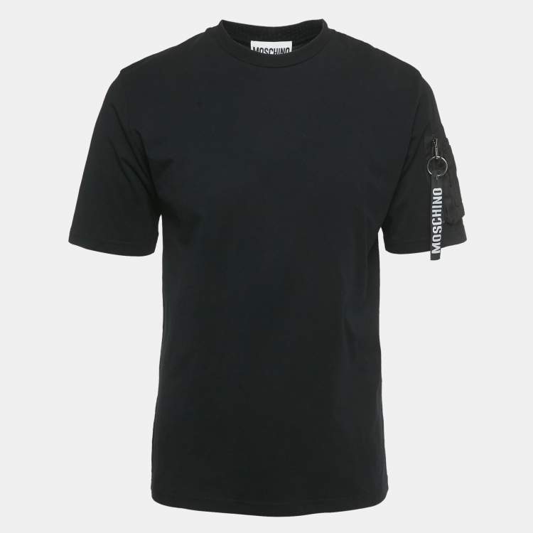 Pre Owned Moschino Couture Black Jersey Crew-Neck T-Shirt M