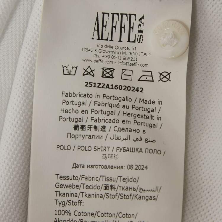 مملوكة مسبقًا Moschino Couture White Embroidered Cotton Polo T-Shirt S