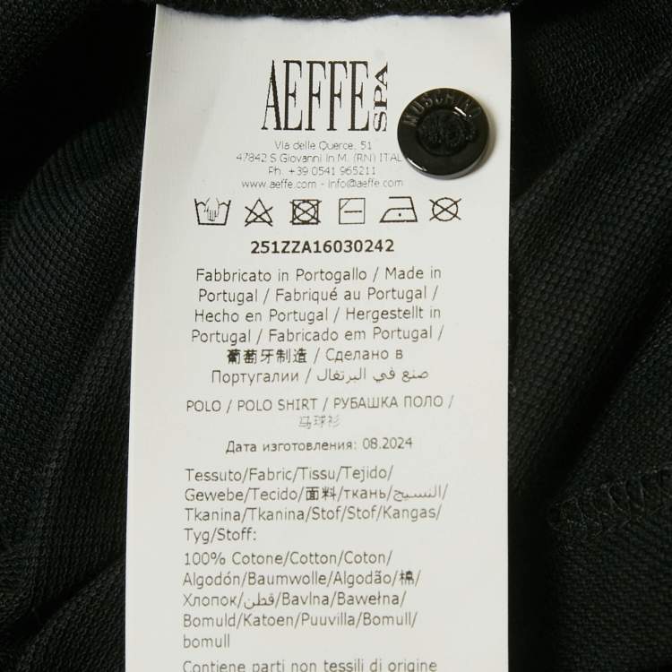 مملوكة مسبقًا Moschino Couture Black Embroidered Cotton Polo T-Shirt S