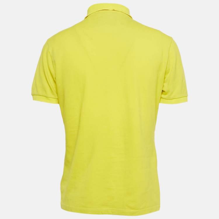Pre Owned Moschino Couture yellow Cotton Pique Polo T-Shirt L