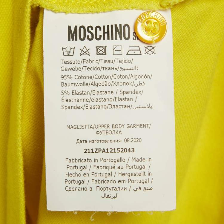 Pre Owned Moschino Couture yellow Cotton Pique Polo T-Shirt L