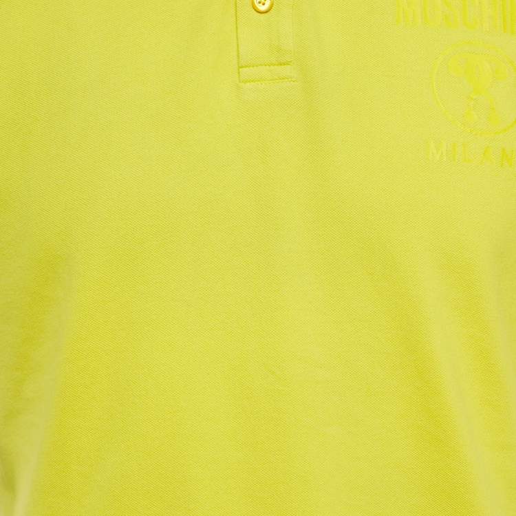 Pre Owned Moschino Couture yellow Cotton Pique Polo T-Shirt L