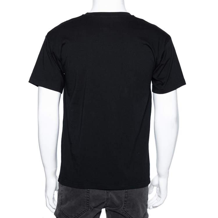 Pre Owned Moschino Couture Black Cotton Dollar Teddy Printed Crew Neck T-Shirt XXS