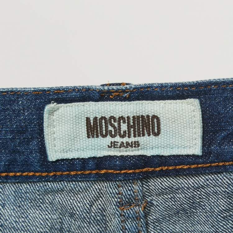 Pre Owned Moschino Jeans Blue Washed Denim Jeans 3XL Waist 38"